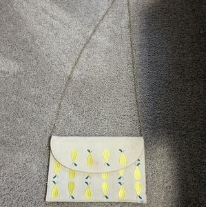 Embroidered Lemon Shoulder Bag/Crossbody/Clutch, detachable chain $10